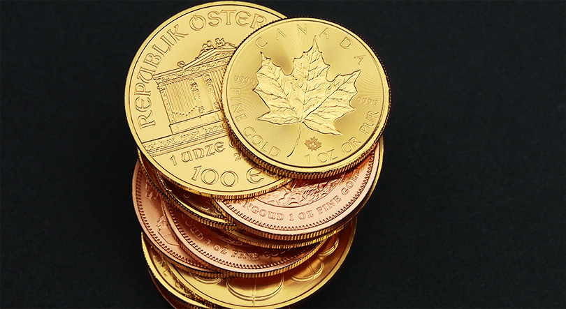 Goldmünzen: Krügerrand, Maple Leaf und Wiener Philharmoniker