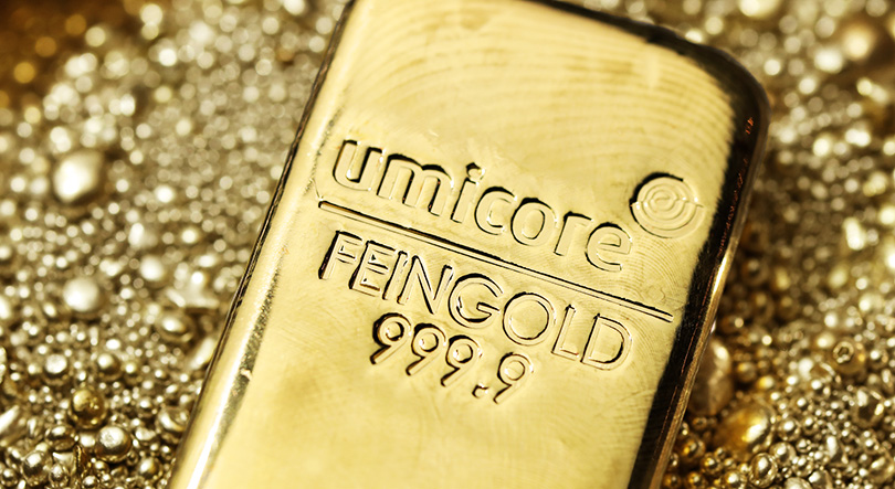 1kg Goldbarren von Umicore, gegossen 