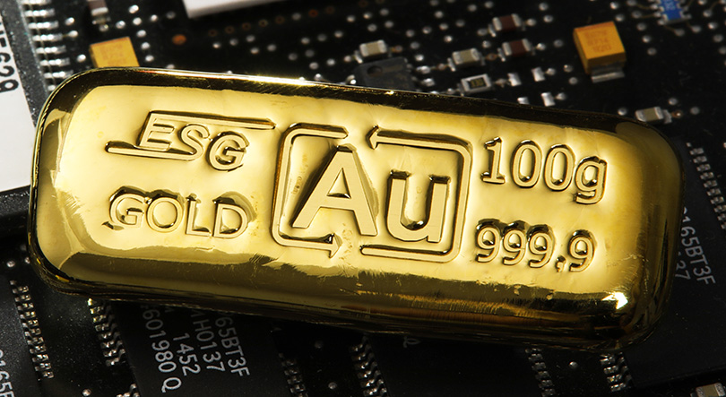 ESG Goldbarren aus 100g Recyclinggold 