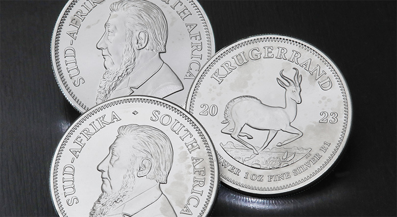 1oz Krügerrand Silbermünzen aus 2023 mit Milchflecken